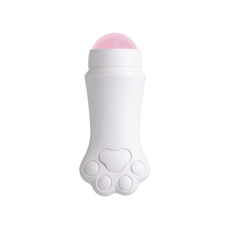 Natural Rose Quartz Face Oil Absorbing Roller Volcanic Stone Facial Skin Repair Cleansing Massager