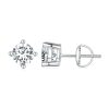 MSE003 S925 Sterling Silver Platinum-plated Four-claw Earrings