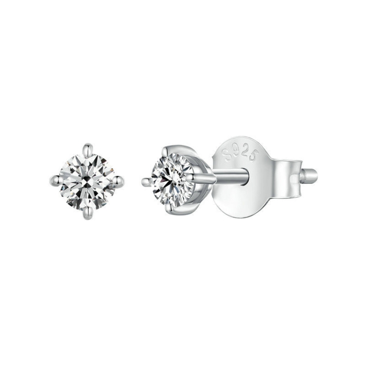 MSE038 S925 Sterling Silver Moissanite Earrings