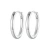 SCE1772 S925 Sterling Silver Platinum-plated Hoop Earrings