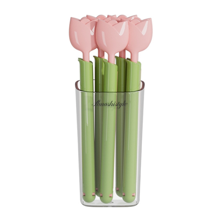 5pcs /Box Tulip Shaped Food Bag Sealing Clip Portable Snack Bread Sealing Clip With Magnetic Storage Box