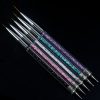 Nail Art Dotting Pen Acrylic Rhinestone Crystal UV Gel Painting Manicure Tool Drawing Liner Flower Brush Decoration