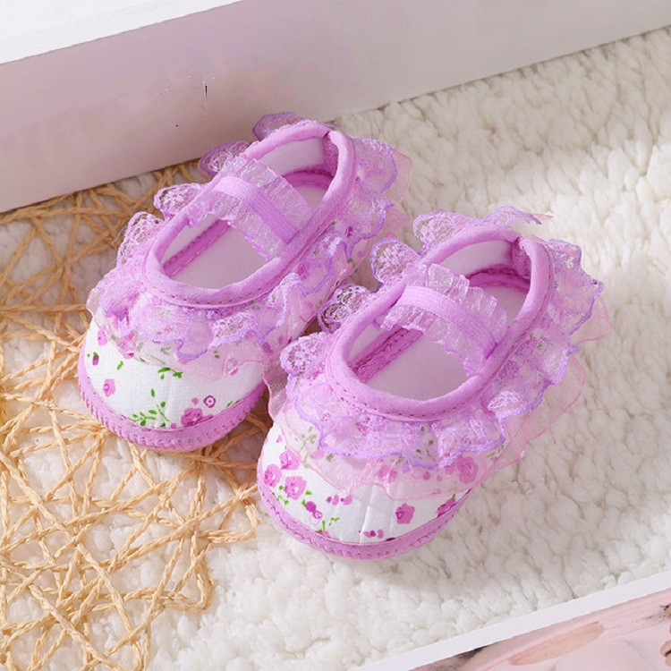 Baby Lace Bow Soft Bottom Shoes
