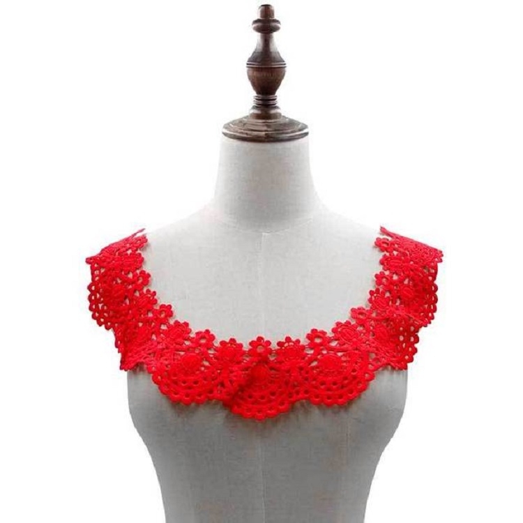 Milk Silk Lace Embroidered Collar Hollow Fake Collar DIY Clothing Accessories, Size: about 32 x 26cm