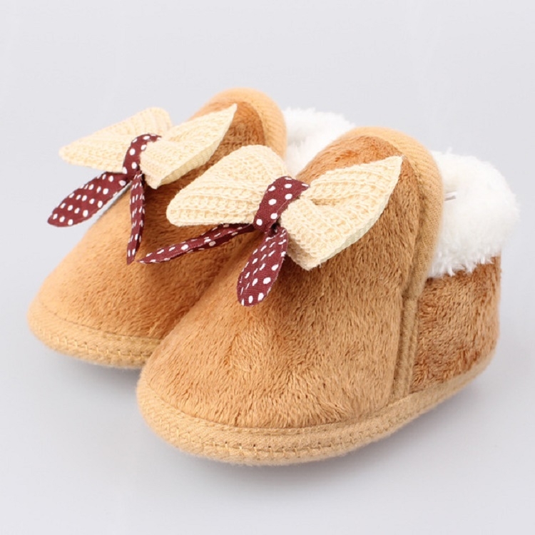 Spring Autumn and Winter Baby Cotton Shoes Boots Thick Warm Soft Bottom Bow Toddler Shoes
