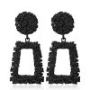 Exaggerated Scrub Geometric Earrings Trapezoidal Long Metal Earrings