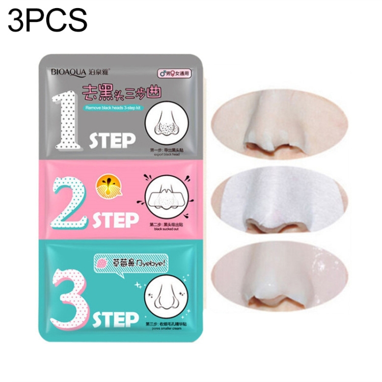 3 PCS Beauty Pig Nose Mask Remove Blackhead Acne Remover Clear Black Head 3 Step Kit Skin