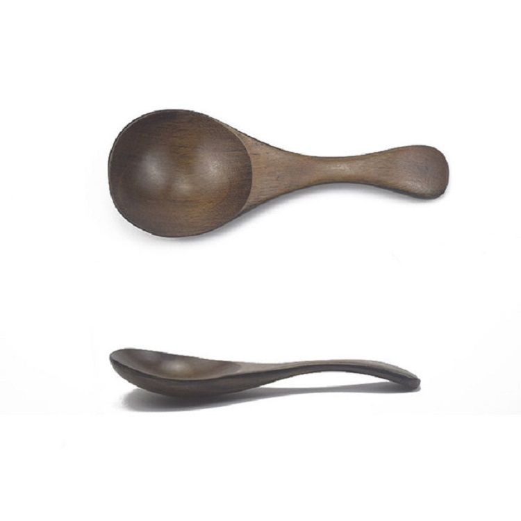 Log Short Handle Wide Mouth Milk Powder Spoon Wooden Seasoning Tea Spoon