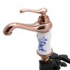 Washbasin All-Bronze Blue And White Porcelain Hot & Cold Faucet