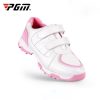 PGM Golf Microfiber Leather Sneakers Breathable Non-slip Outdoor Sport Shoes for Children(Color:White Pink Size:37)