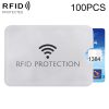 100pcs Aluminum Foil Anti Theft RFID Blocking Sleeve Card Protector, Size: 9.1*6.3cm