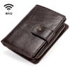 TP-201 Crazy Horse Leather Multi-functional Lather RFID Clasp Retro Wallet