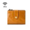 TP-185 Oil Wax Leather Multi-functional RFID Dual Zippers Wallet