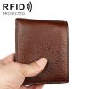 8018 Antimagnetic RFID Retro Fashion Crazy Horse Texture Leather Wallet for Men and Women