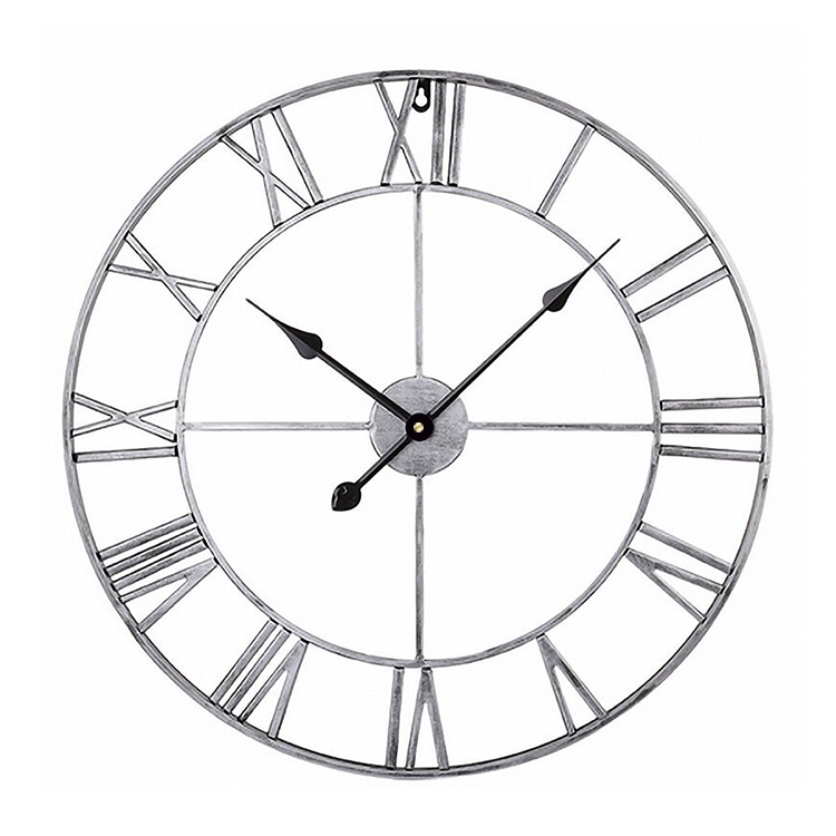45cm Retro Living Room Iron Round Roman Numeral Mute Decorative Wall Clock
