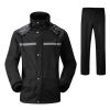 Durable Reflective Motorcycle Split Raincoat Pants Riding Bicycle Electric Bike Windproof Waterproof Rain Wear for Adult, Size: L(Black)