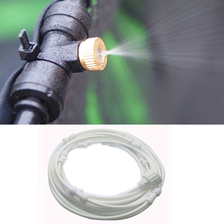 Outdoor Lawn Garden PE Mist Watering Line Misting Cooling System with 6 x Mist Nozzles, Length: 6m