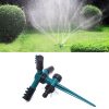 Automatic 360 Rotating Adjustable Garden Water Sprinklers Lawn Irrigation System with 3 Arm Sprayers and Spike Base