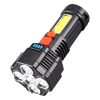 Strong Bright 5 Core LED Flashlight USB Rechargeable Powerful Torch
