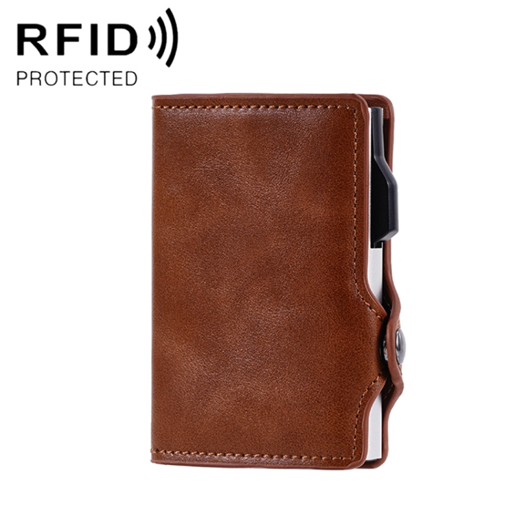 FY2404 RFID Anti-magnetic Double Ear Buckle PU Card Bag