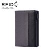 FY2409 RFID Anti-magnetic Cross Texture PU Triple Fold Card Bag