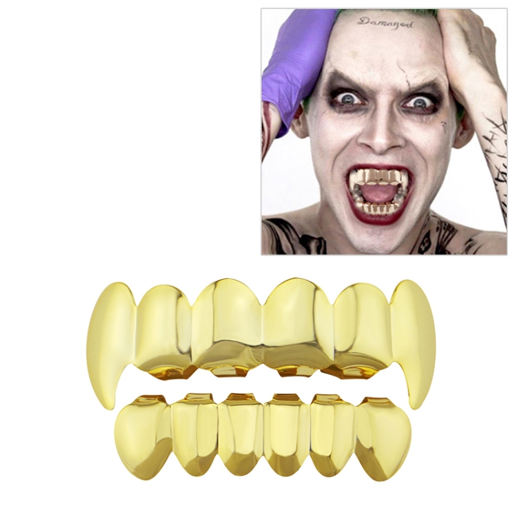 Real Gold Electroplating Halloween Decoration Denture And Tusk Suit COS Props