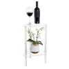 Acrylic Polygon Dual Layer Table Bedside Storage Rack