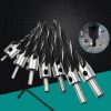 7 in 1 Woodworking Countersink Chamfer Three-Pointed High-Speed Steel Drill Bits Set, 3-10mm