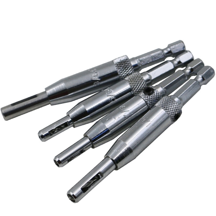 4 PCS/Set Doors Self Centering Hinge Tapper Core Drill Bit Set Hole Puncher Woodworking Tools(5/64,7/64,9/64,11/64 inch)
