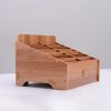 Wooden Multi-cell Mobile Phone Film Stand Desktop Accessories Display Rack, 14 Grids, Size: 21x17x16cm