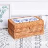 ZJH01 Ceramics Restaurant Desktop Rattan Braided Tissue Storage Box Case