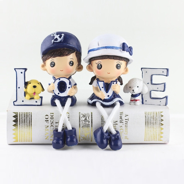 Creative Resin LOVE Navy Family Set Dolls Ornaments Wedding Bedroom Decoration Gifts