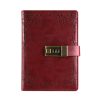B6 Retro PU Cover Notebook Diary Book with Password Lock