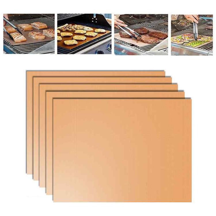 5 PCS 0.2mm Thick Barbecue Grill Mat Non-Stick BBQ Grill Mats, Size:40*33CM