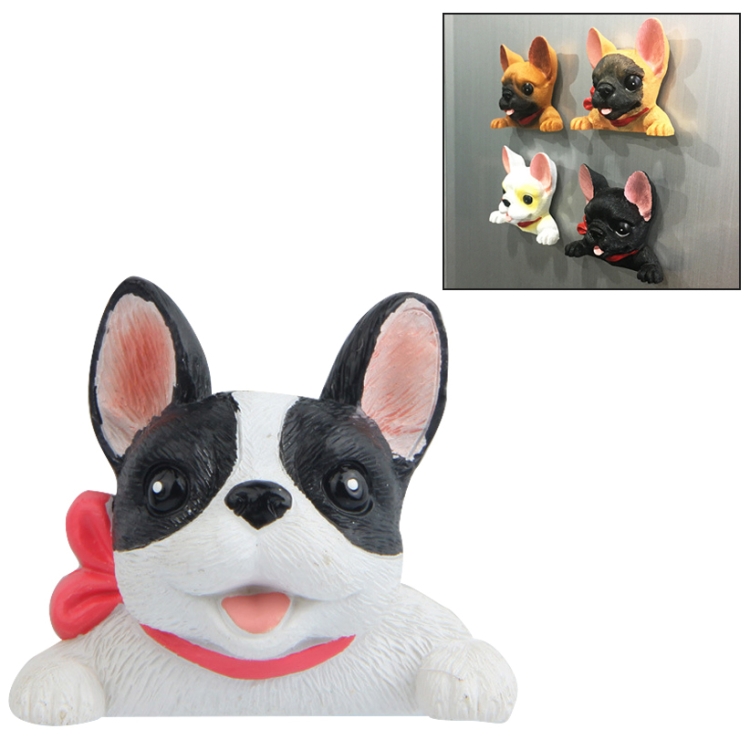 Home Decoration Originality French Bulldog Tie 3D Magnetic Buckle Fridge Paste
