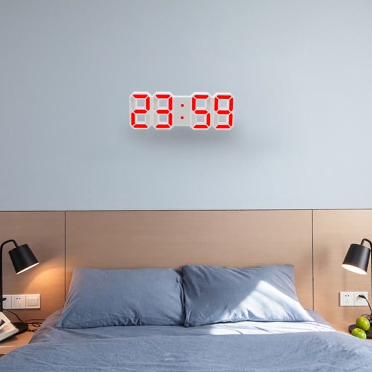 Multi-Function Large 3D LED Digital Wall Alarm Clock with Snooze Function, 12/24 Hours Display for Home, Kitchen, Office, DC 5V, CE Certificated