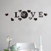 Creative LOVE Clock Acrylic Mirror DIY Wall Sticker
