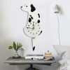 Home Office Bedroom Decoration Battery Operated Dog Shaped Wall Clock with Swinging Tails, Size : 42 x 18cm