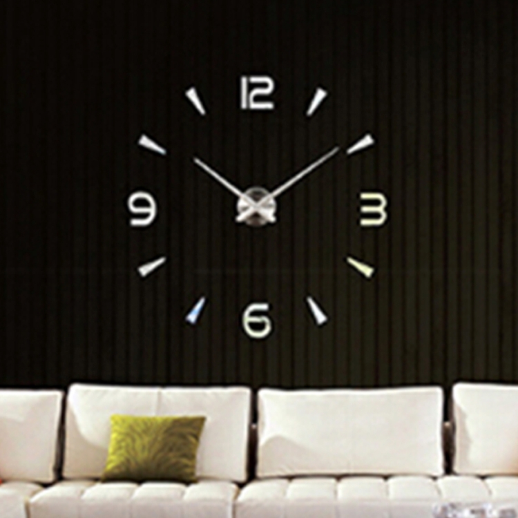 Bedroom Home Decoration Watch Frameless 3D Mirror Large DIY Wall Sticker Mute Clock, Size: 100*100cm