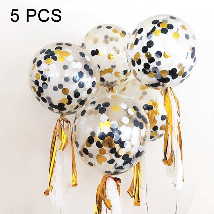 5 PCS 12 inch Colorful Confetti Balloons Wedding Decoration Scene Ornament Balloons