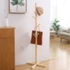 Creative Tree-shaped Solid Wood Floor Hatstand Clothes Hanging Rack,Size: 165x50x5cm