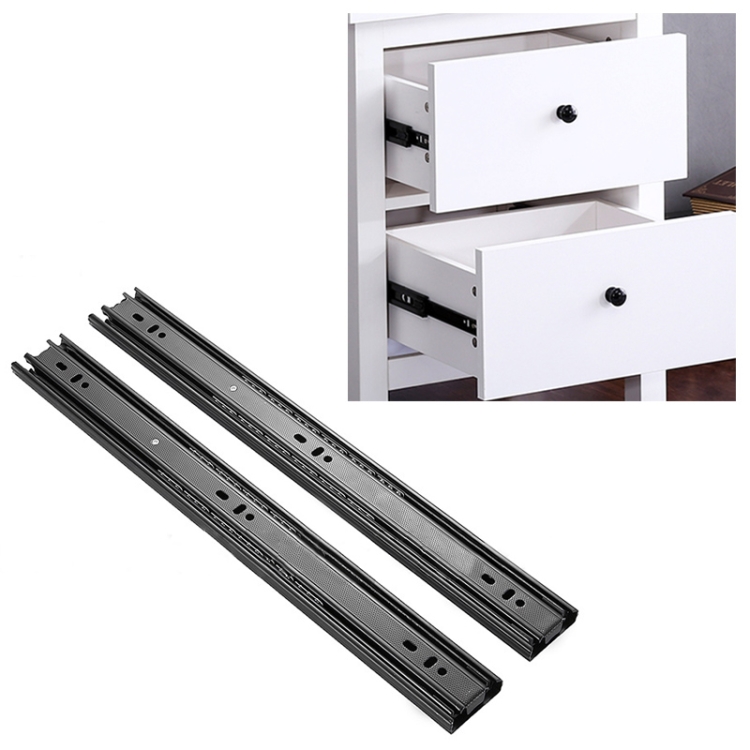 20 inches 3-section Mute Cold Rolled Steel Sliding Drawer Slides Ball Slide Rail Length: 50cm