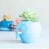 Lovely Home Garden Office Resin Cartoon Animal Blue Elephant Shaped Plant Flower Pot Decoration Animal Flower Pots Planter