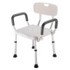 Aluminum Alloy Bath Chair with Backrest for Elderly / Pregnant Woman