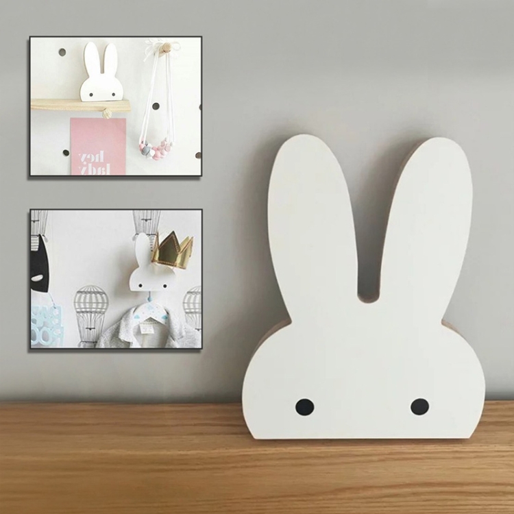 Creative Design Wooden Rabbit Wall Hanger Hook for Home Office, Max Load Weight: 2kg