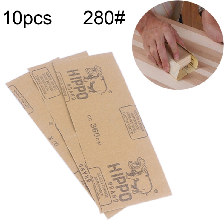 10pcs Grit 280 Wet And Dry Polishing Grinding Sandpaper,Size: 23 x 9cm