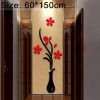 Creative Vase 3D Acrylic Stereo Wall Stickers TV Background Wall Corridor Home Decoration, Size: 60*150cm