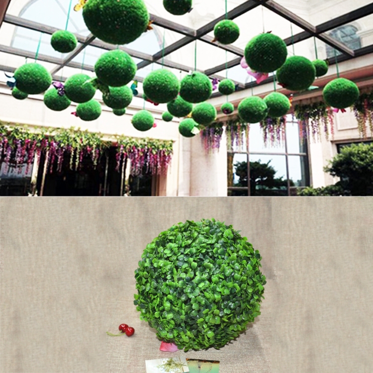 Artificial Aglaia Odorata Plant Ball Topiary Wedding Event Home Outdoor Decoration Hanging Ornament, Diameter: 14.7 inch