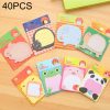 40 PCS Cartoon Animal Shaped Self Adhesive Memo Pad N-times Sticky Notes Bookmark School Office Supply, Random Style Delivery