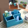 Retro Square Wooden Flower Pot Wooden Box Woody Storage Box Multi-functional Wooden Box,Random Color Delivery